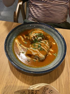 Stuffed pancakes   at Vegan Garden Budapest in Budapest