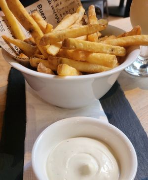 French fries with mayo at Vegan Garden Budapest in Budapest