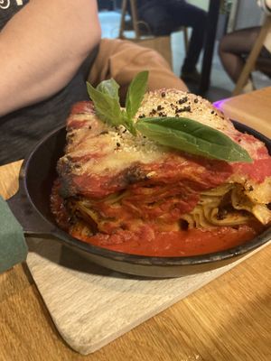 Lasagne - tasty but burnt   at Vegan Garden Budapest in Budapest