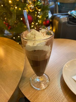 hazelnut hot chocolate at Vegan Garden Budapest in Budapest