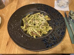 Strozzapreti pasta with pesto - 7.5/10  at Vegan Garden Budapest in Budapest