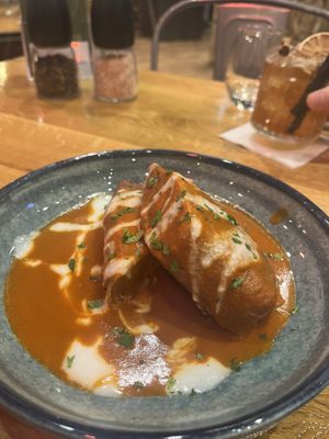 Soya mince stuffed pancakes   at Vegan Garden Budapest in Budapest