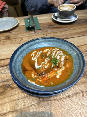 Savory pancake (delicious!)  at Vegan Garden Budapest in Budapest