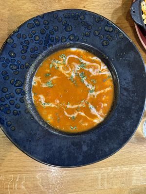 Vegan goulash soupp  at Vegan Garden Budapest in Budapest