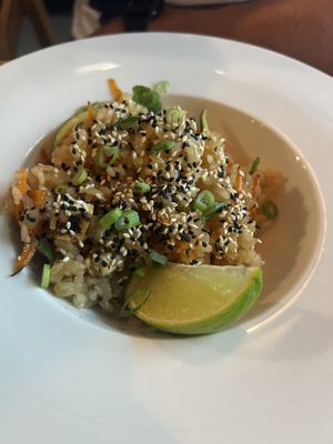 Rice with tofuu  at Vegan Garden Budapest in Budapest