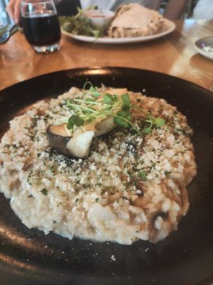 Mushroom risotto at Vegan Garden Budapest in Budapest