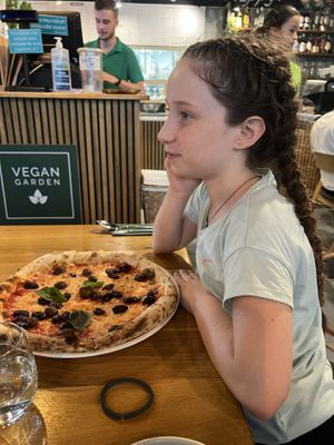 Good pizza but should have been a little more in the oven   at Vegan Garden Budapest in Budapest