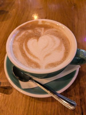 Almond milk latte at Vegan Garden Budapest in Budapest