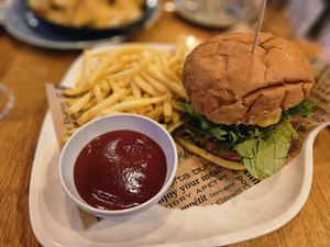 Burger at Vegan Garden Budapest in Budapest