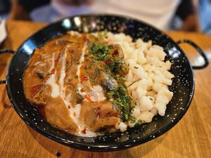 Mushroom stew at Vegan Garden Budapest in Budapest