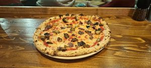 Vegan Garden pizza at Vegan Garden Budapest in Budapest