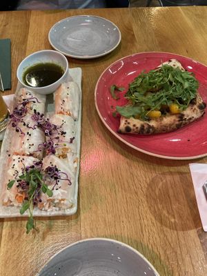 Appetizers: summer rolls and bruschetta  at Vegan Garden Budapest in Budapest