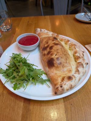 Calzone at Vegan Garden Budapest in Budapest