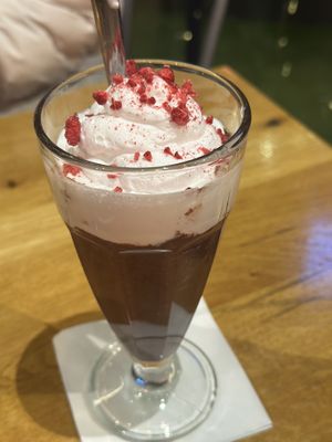 Hazelnut Hot chocolate with Almond milkk  at Vegan Garden Budapest in Budapest