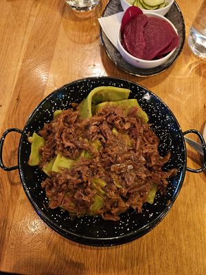 Dumplings with cabbage (typical)  at Vegan Garden Budapest in Budapest