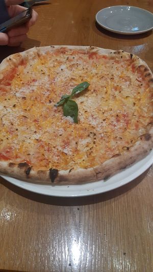 4 formaggi pizza at Vegan Garden Budapest in Budapest