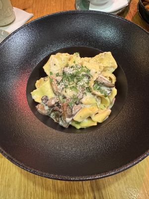 Creamy mushroom pappardelle   at Vegan Garden Budapest in Budapest