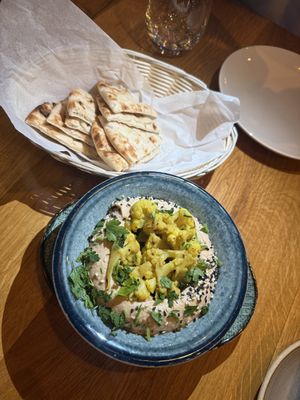 Cashew hummus with pita bread  at Vegan Garden Budapest in Budapest
