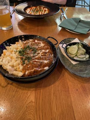 Mushroom paprikash (front), Hungarian Bean Goulash (back)  at Vegan Garden Budapest in Budapest