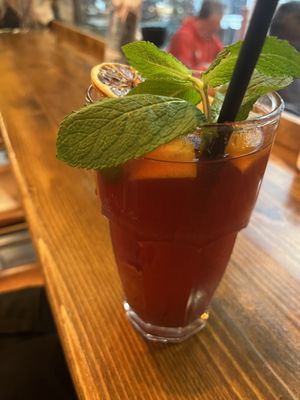 sour cherry drink   at Vegan Garden Budapest in Budapest