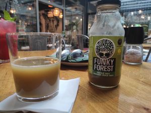 Funky forest juice at Vegan Garden Budapest in Budapest