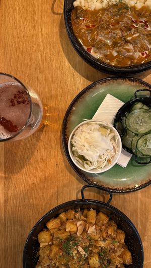 Vegan stew and mushroom paprikas, both not good.  at Vegan Garden Budapest in Budapest