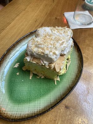 A cream cake ish - YUMMY  at Vegan Garden Budapest in Budapest