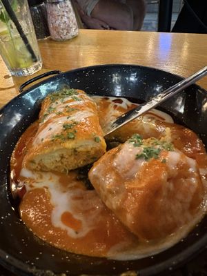 Pancake with “meat"  at Vegan Garden Budapest in Budapest