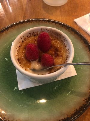 Crème brûlée at Vegan Garden Budapest in Budapest