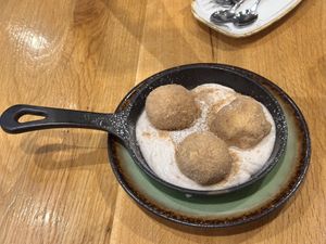 Cottage cheese balls - Hungarian classic  at Vegan Garden Budapest in Budapest