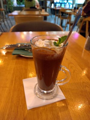 Hot chocolate at Vegan Garden Budapest in Budapest