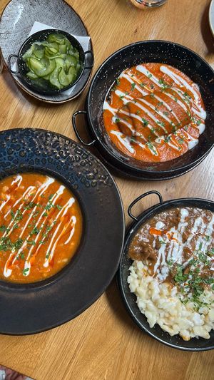 "Magyaros Babgulyás", "Gombapaprikás" & "Hortobágyi Palacsinta" at Vegan Garden Budapest in Budapest