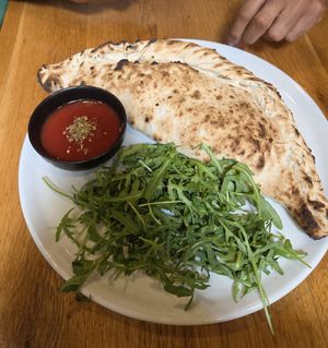 Calzone at Vegan Garden Budapest in Budapest