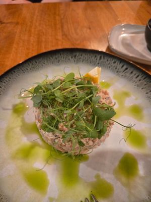 Tuna tartar at Vegan Garden Budapest in Budapest