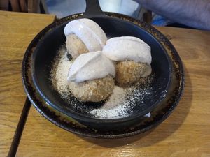 Warm dumplings at Vegan Garden Budapest in Budapest
