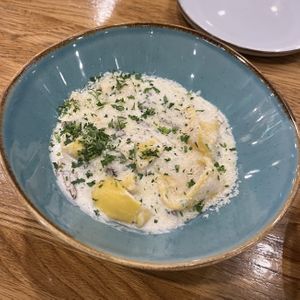 Mushroom pasta  at Vegan Garden Budapest in Budapest
