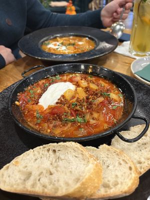 Goulash and lecso  at Vegan Garden Budapest in Budapest