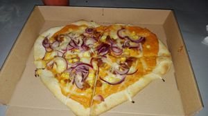 Cheese pizza at Vegan Garden Budapest in Budapest