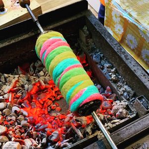 Unicorn chimney cake  at Vegan Garden Budapest in Budapest