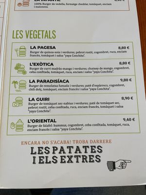 Vegan burgers  at La Tropa in Barcelona