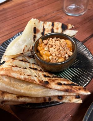 Roti with satay  at Hochi Mama in Richmond