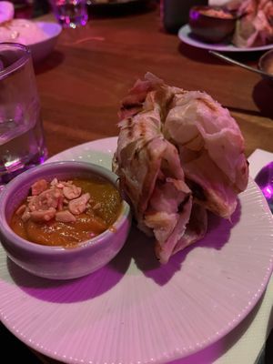 Roti and satay (best roti I’ve eaten tbh)  at Hochi Mama in Richmond