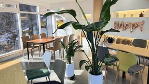 interior of location - seating 2nd floor at Fortunate Coffee - 씽푸커피 in Ansan