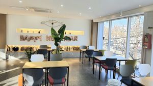 interior of location - seating 2nd floor at Fortunate Coffee - 씽푸커피 in Ansan