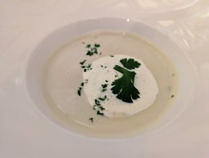 Kokos-Zitronen-Süppchen at Schlossrestaurant Habsburg  in Habsburg