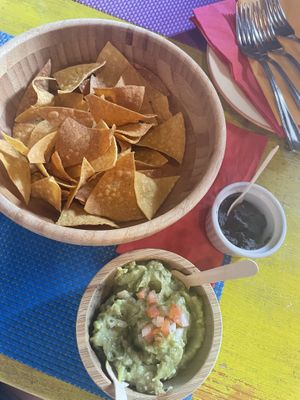 Nachos with avocado and refried beans  at La Lupe Cantina in Lanzarote