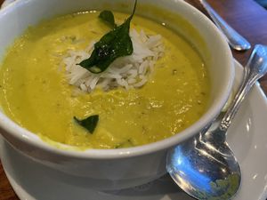 Mulligatawny soup  at Spice Malabar in Clifton Park