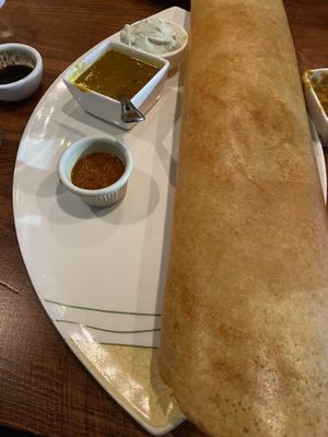 Vegan masala dosa   at Spice Malabar in Clifton Park