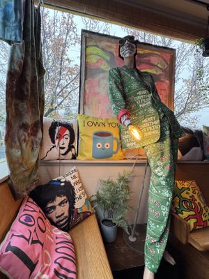 fun decor, some are for sale!  at L.A. Cafe in Waterford