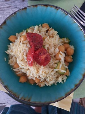 curry rice with chickpeas, zucchini and tomato at Magn'etico Osteria Bio & Veg in Borgo San Lorenzo